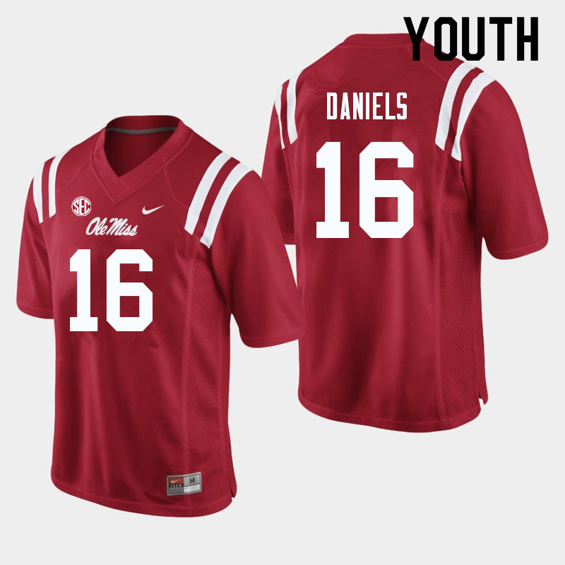 MJ Daniels Ole Miss Rebels NCAA Youth Red #16 Stitched Limited College Football Jersey BAZ2458KQ